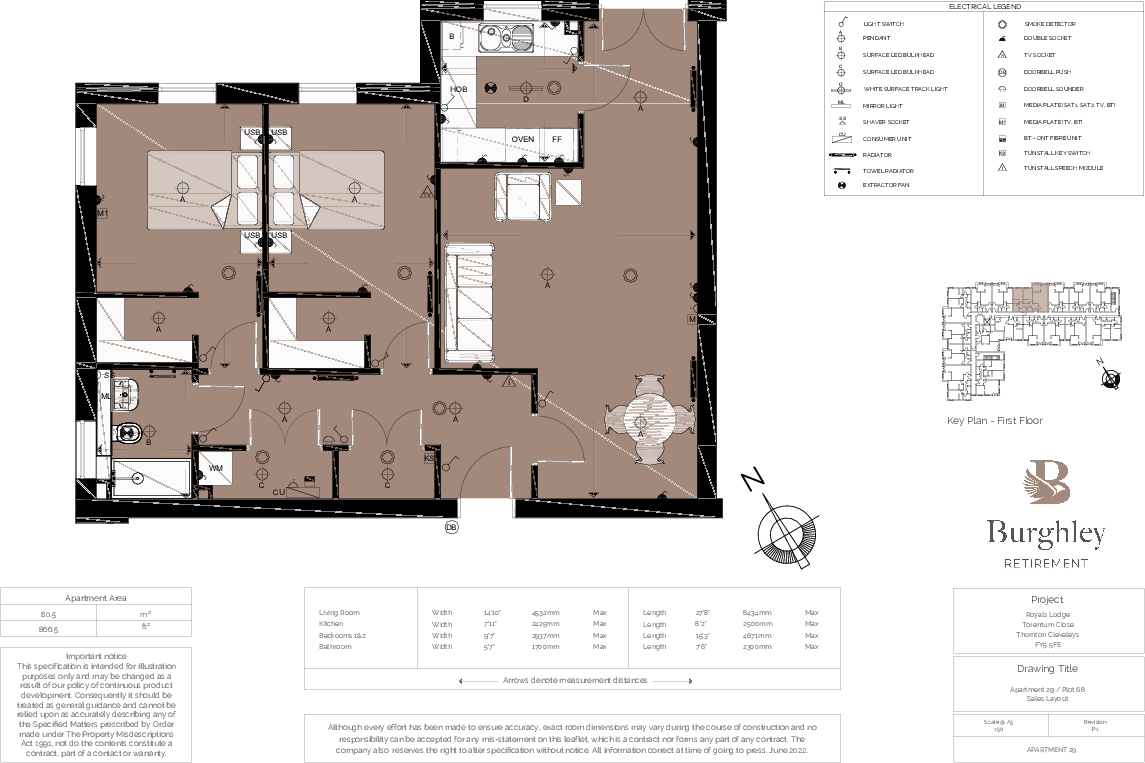46 Royles Lodge, Torentun Close, Thornton-Cleveleys, Lancashire, FY5 floorplan