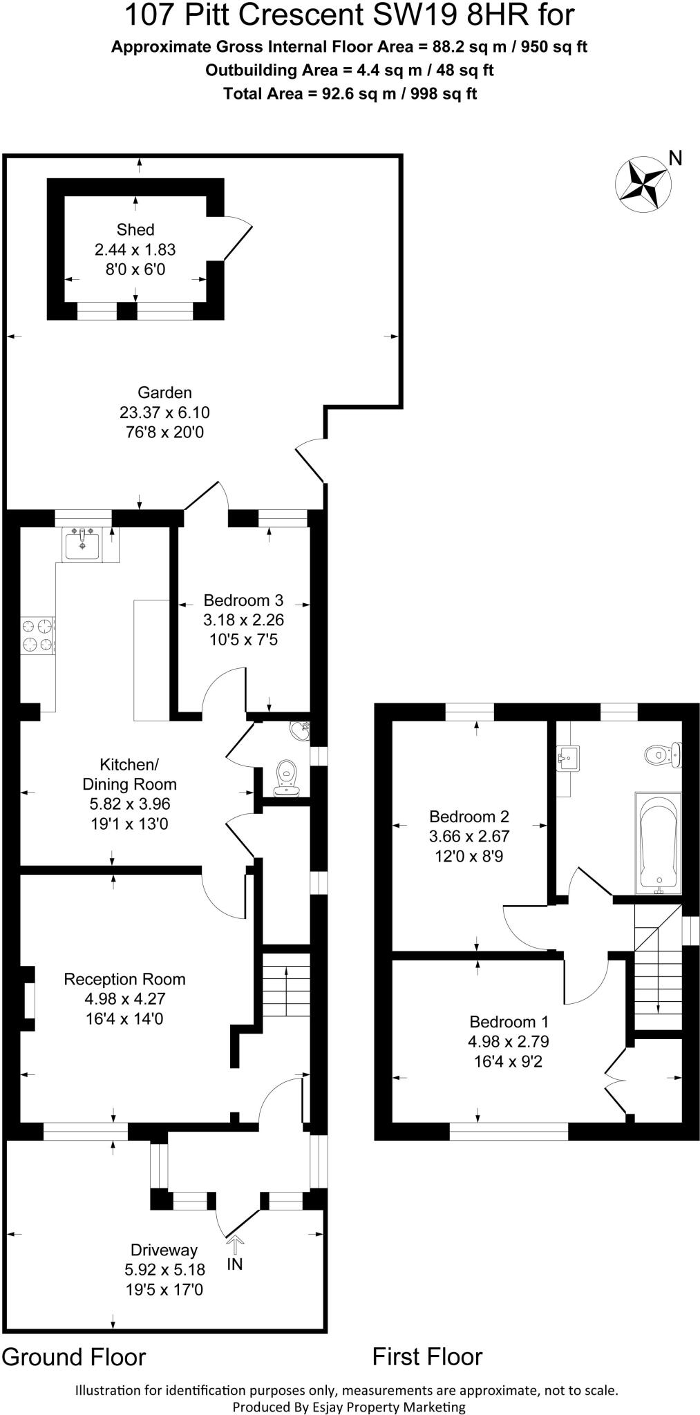 Pitt Crescent, Wimbledon Park, London, SW19 floorplan