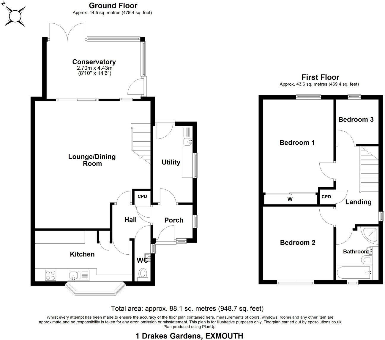 Drakes Gardens, Drakes Avenue, Exmouth, EX8 4AD floorplan
