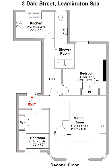 Flat 3, 1 Dale Street, Leamington Spa, CV32 5HH floorplan