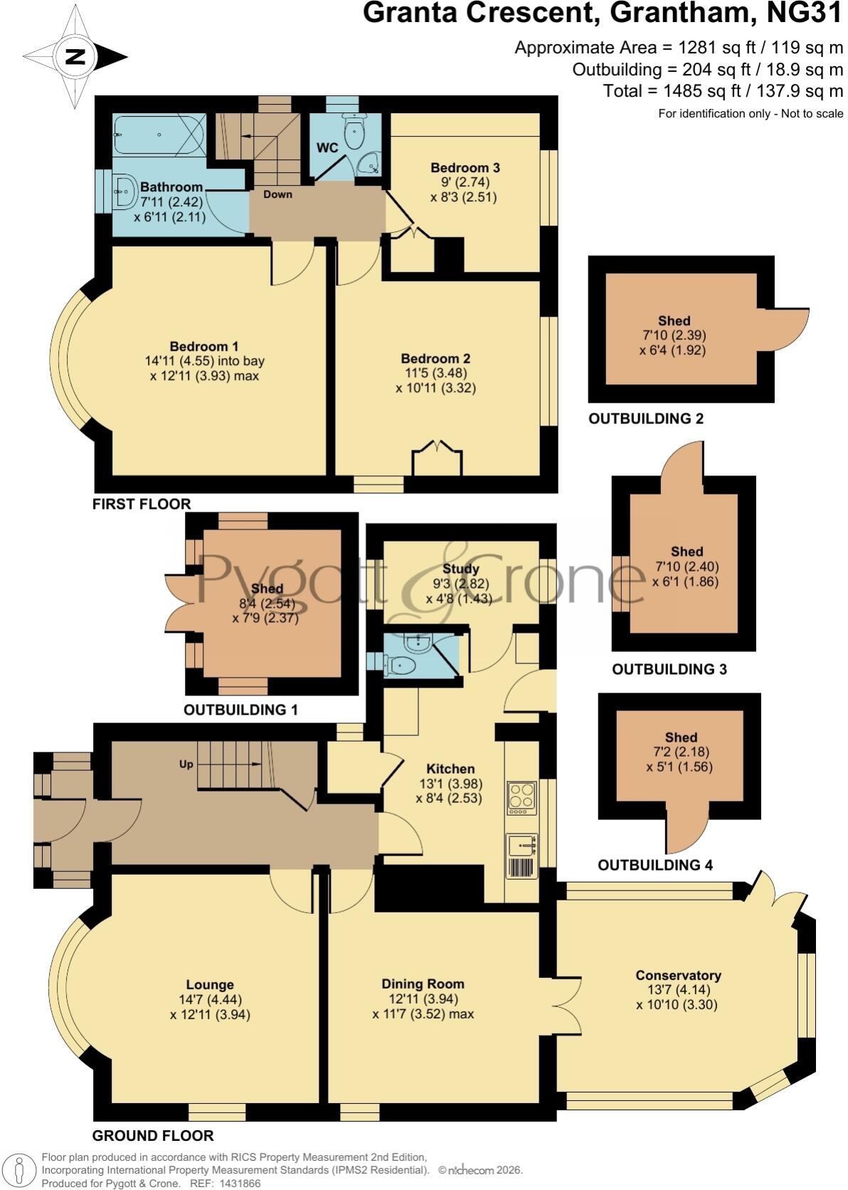 Granta Crescent, Grantham, Lincolnshire, NG31 floorplan