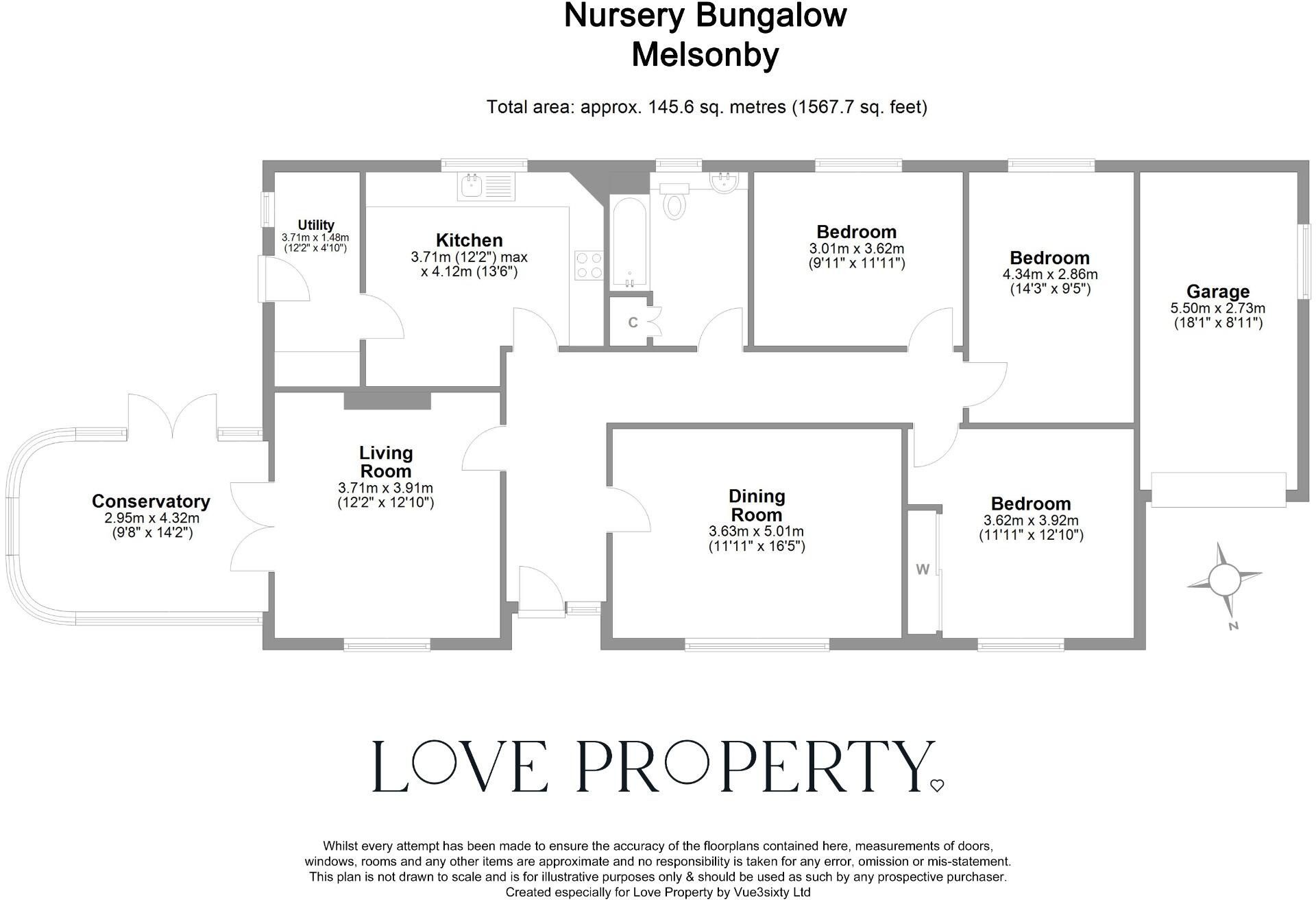 Development opportunity plus 3-bedroom bungalow in Melsonby floorplan
