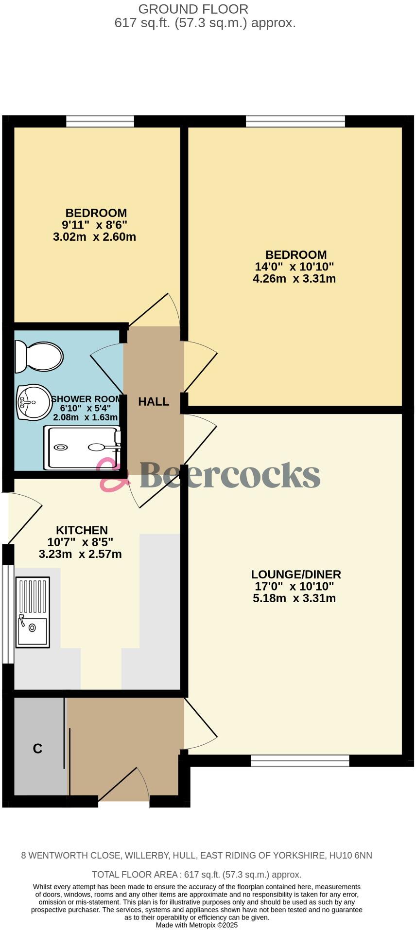 Wentworth Close, Willerby, Hull, East Riding of Yorkshire, HU10 6NN floorplan