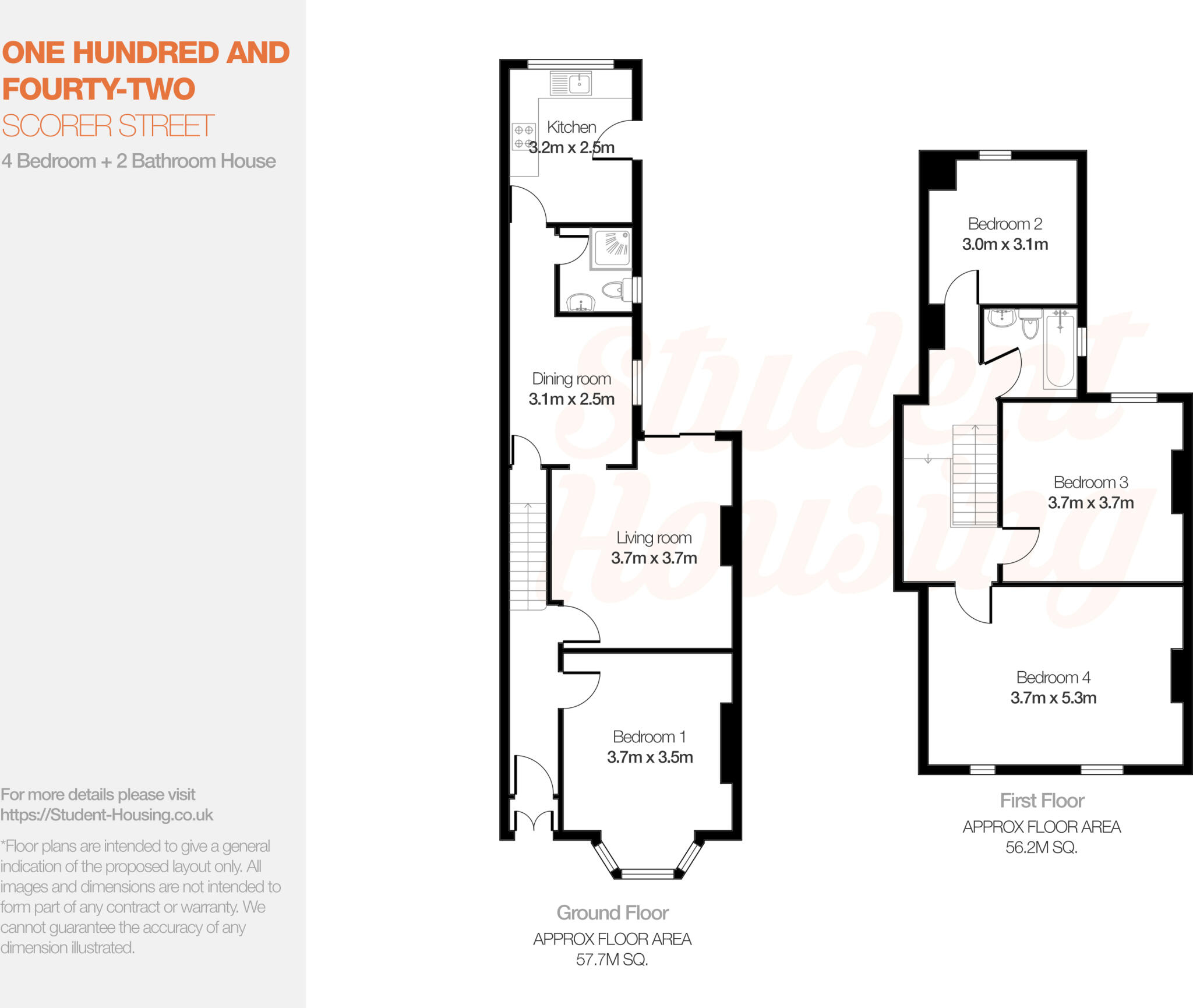 Large 4 Bed Terraced House // Aug 2027 floorplan