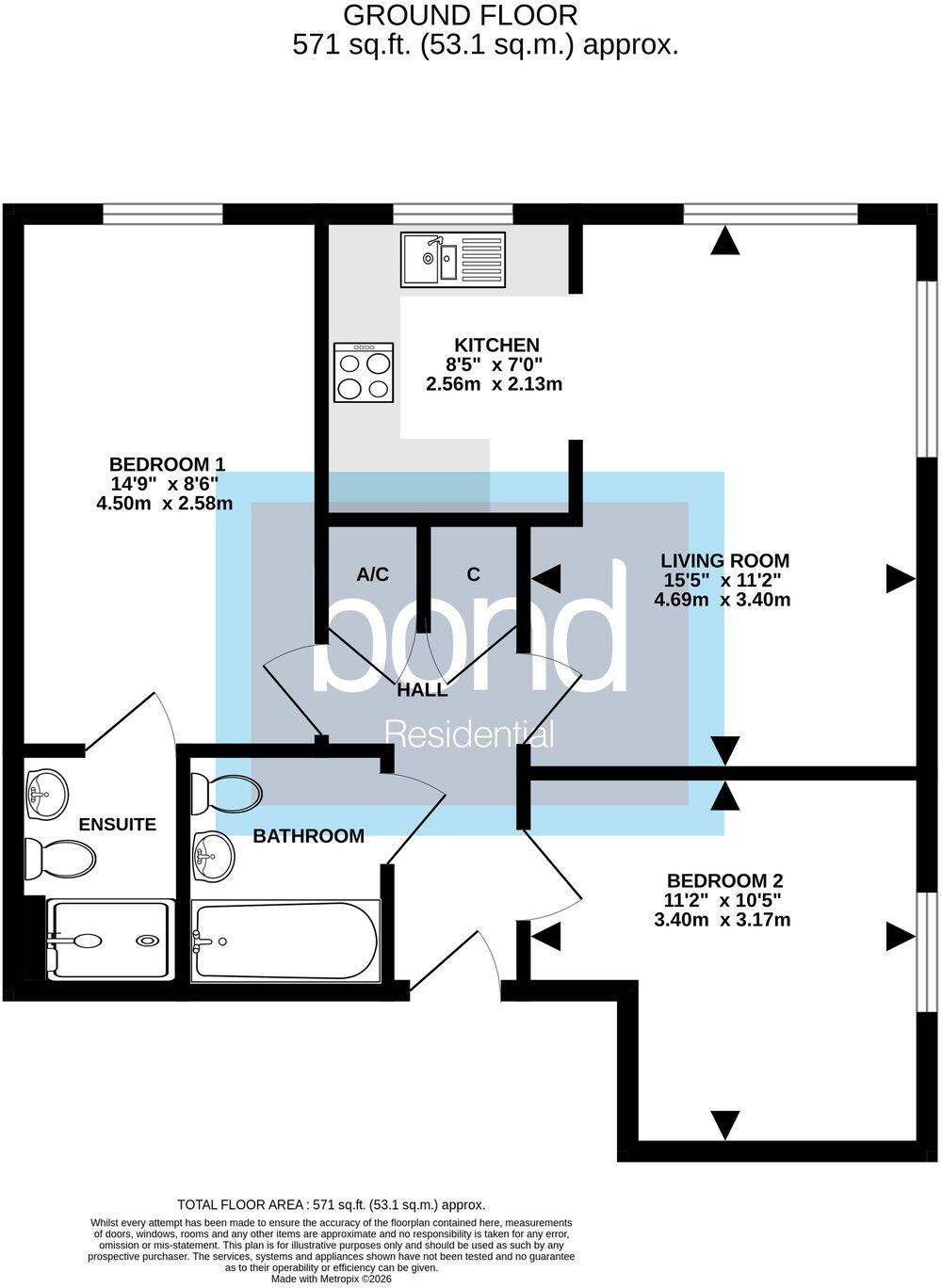 Derwent Court, Hobart Close, Chelmsford, CM1 floorplan