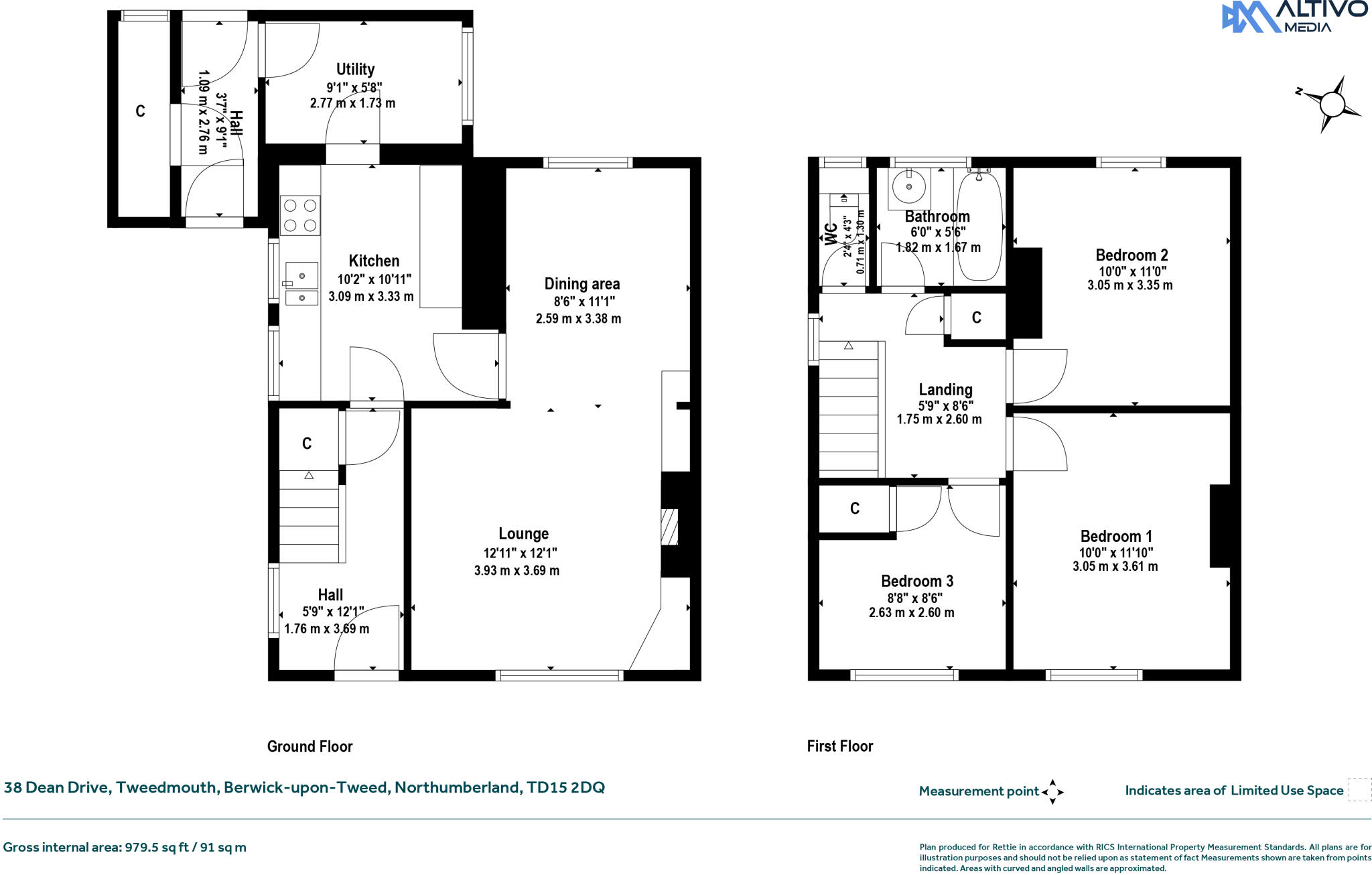 38, Dean Drive, Tweedmouth, Berwick-upon-Tweed, Northumberland floorplan