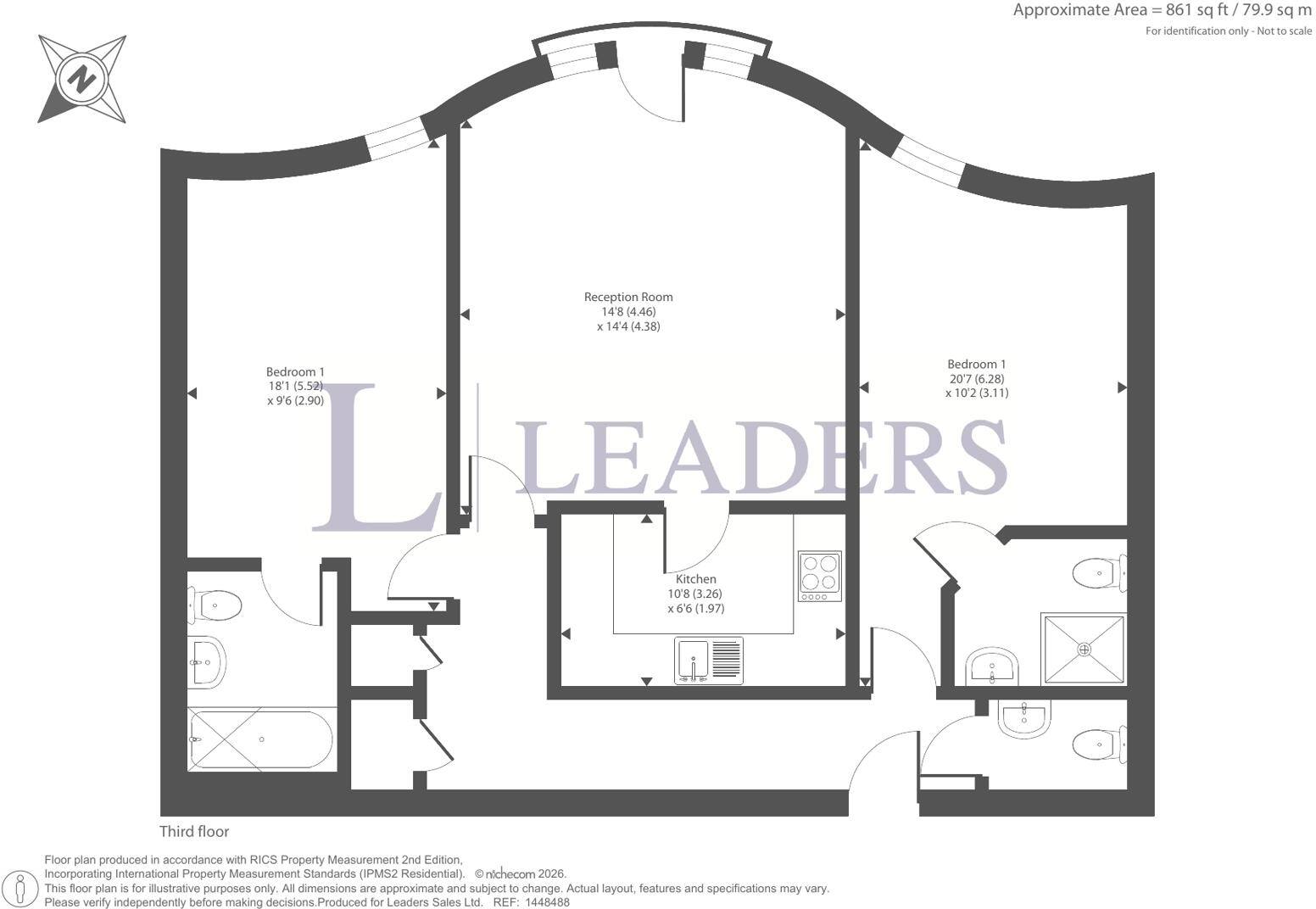 Kings Court, 40 Hersham Road, Walton-On-Thames floorplan