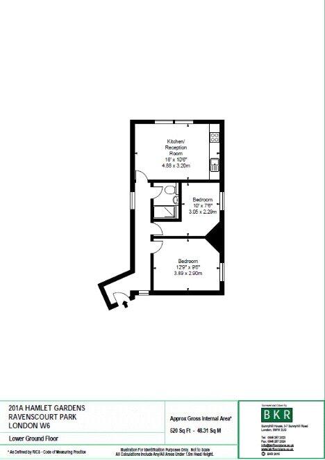 Flat 201A Hamlet Gardens, King Street, W6 floorplan
