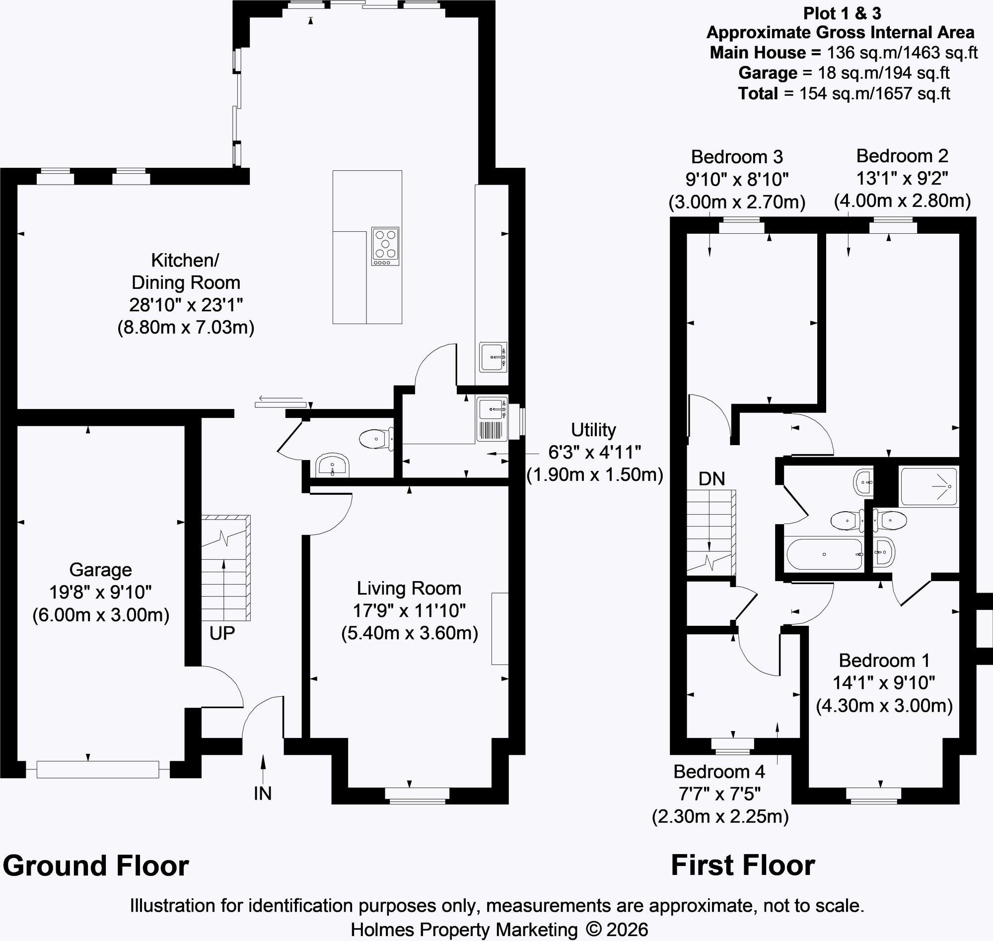 1 The Old Bowling Green Close, Cold Ashby, Northamptonshire, NN6 6AT floorplan