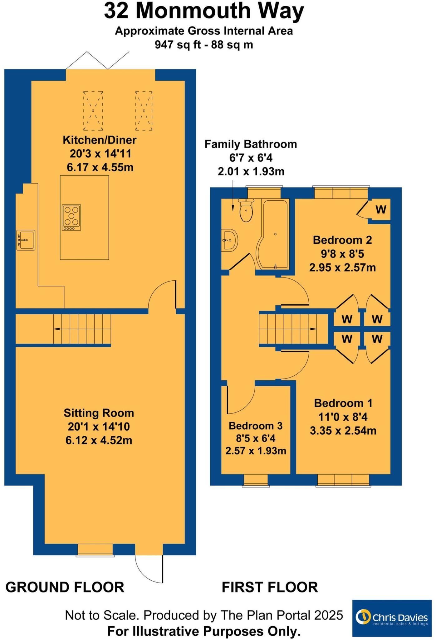 32, Monmouth Way, Boverton, CF61 floorplan