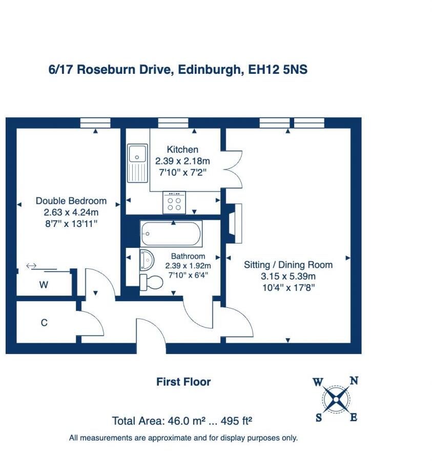 6/17 Roseburn Drive, Roseburn, Edinburgh, EH12 5NS floorplan
