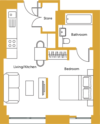 Apartment 309 Assay Heights 6, Soho Yard floorplan