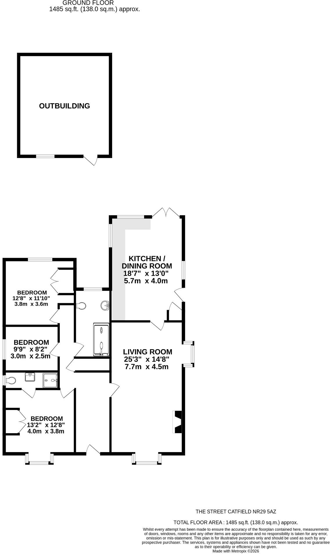 The Street, Catfield, Great Yarmouth, Norfolk, NR29 5AZ floorplan