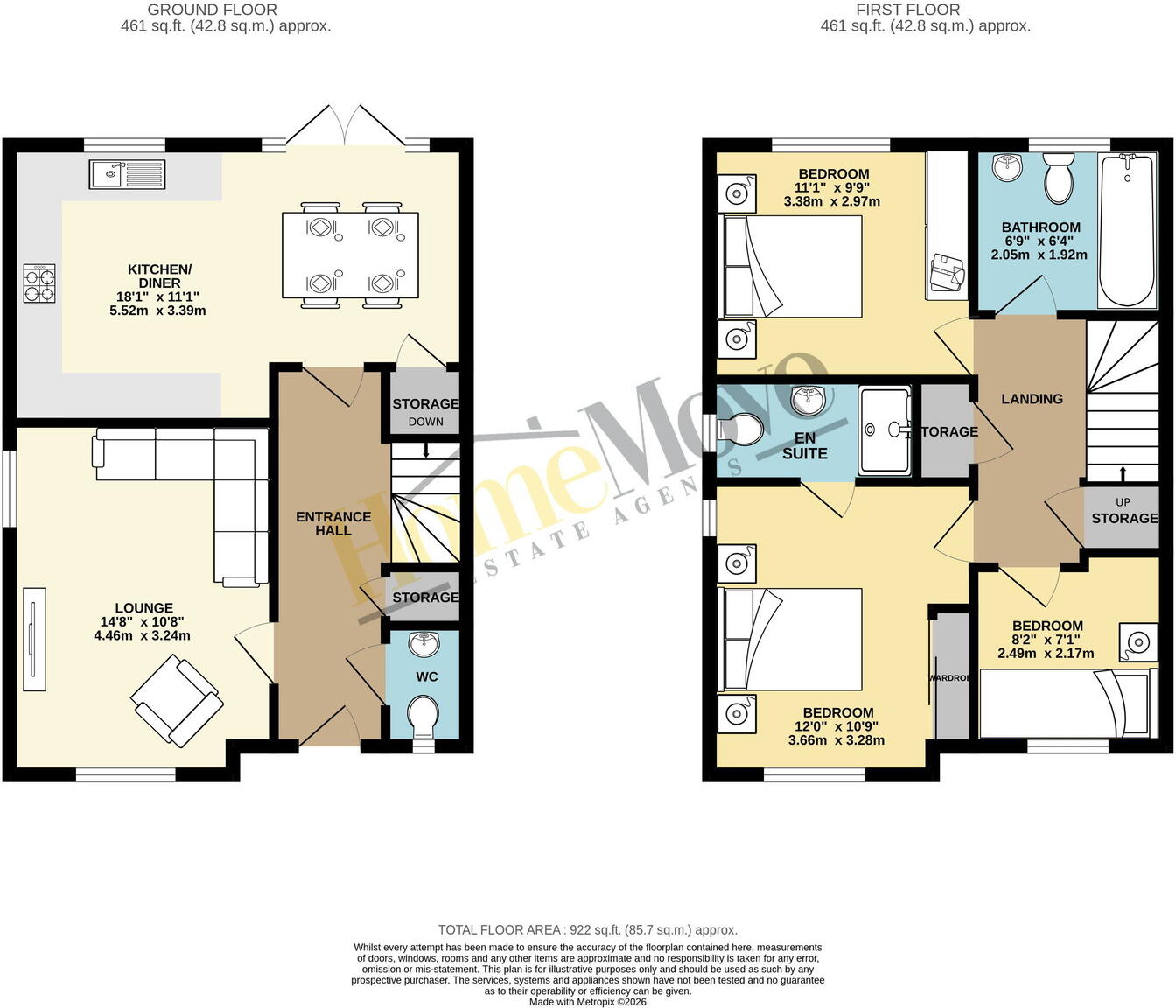 Ferny Close, Overseal, Derbyshire, DE12 6NU floorplan