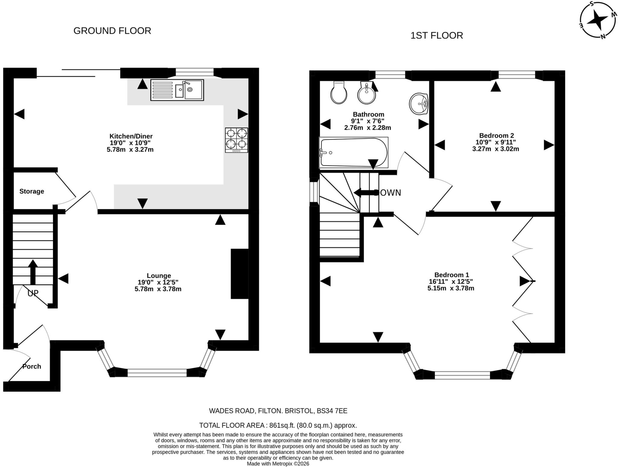 Wades Road, Filton, Bristol, Gloucestershire floorplan
