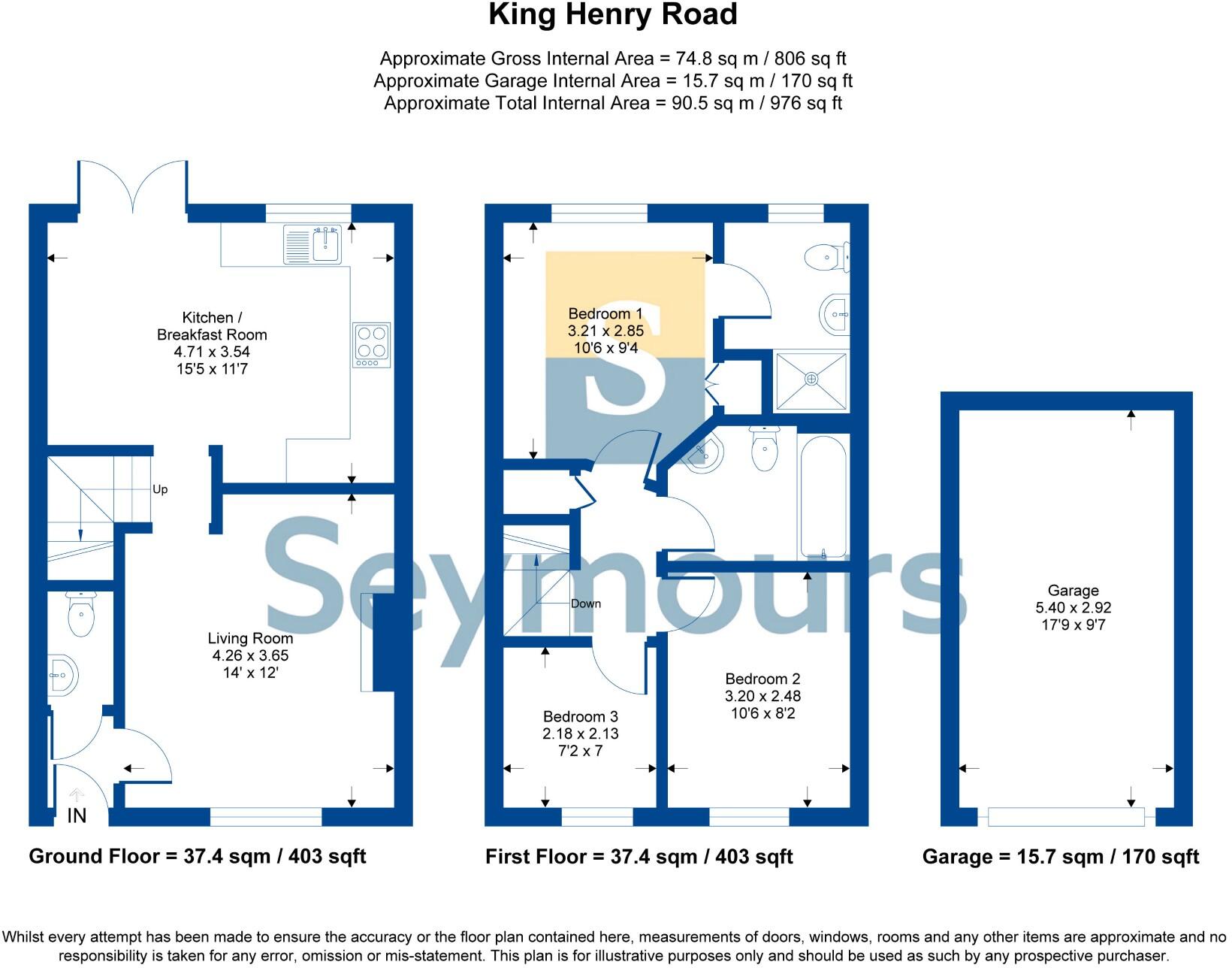 King Henry Road, Fleet floorplan
