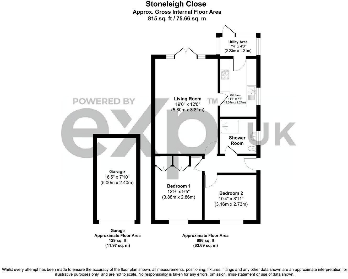 Stoneleigh Close, East Grinstead, West Sussex, RH19 3DY floorplan