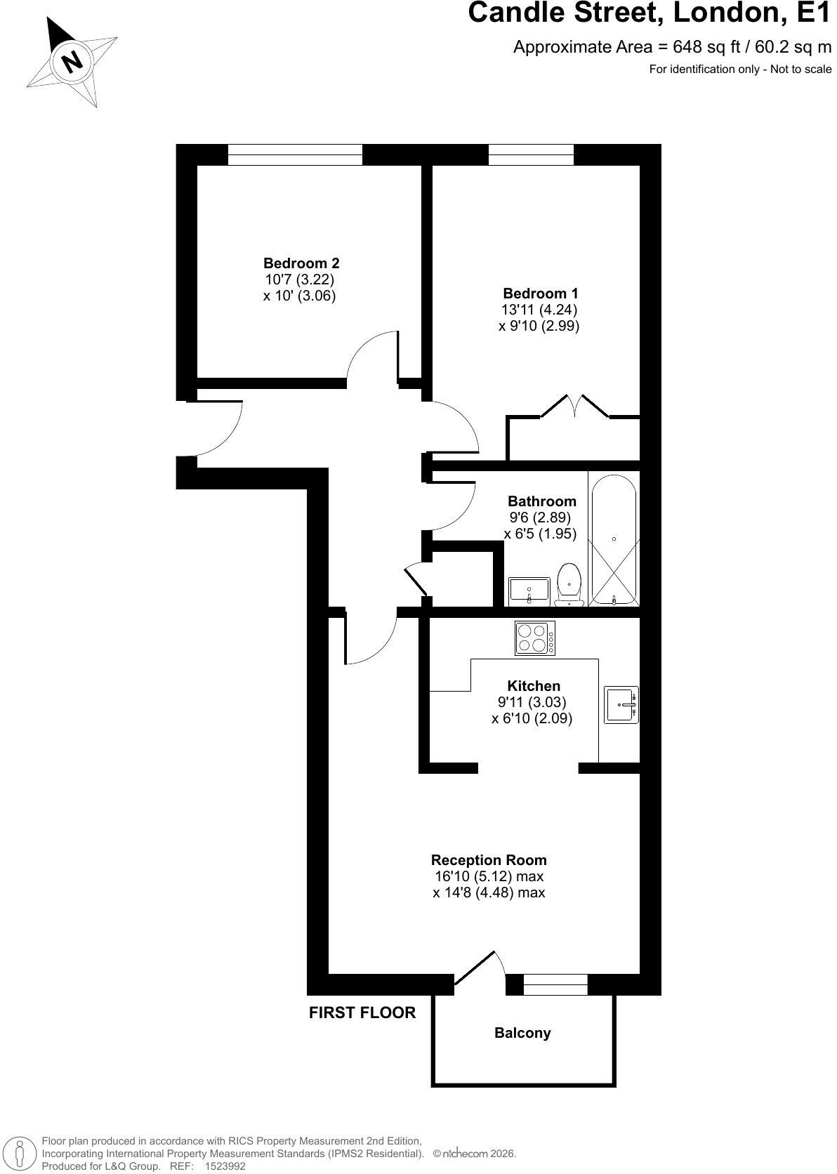 Tramway Court, 3 Candle Street, Stepney, E1 4RR floorplan