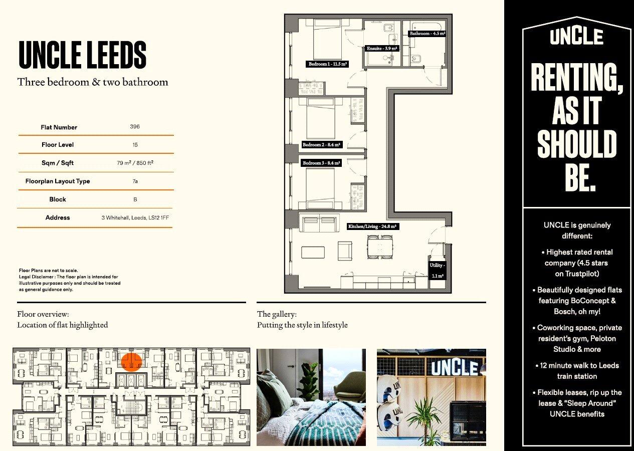 UNCLE Leeds, 3 Whitehall, LS12 floorplan