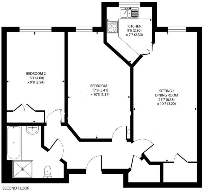 49 Byron Court, Stockbridge Road, Chichester, West Sussex PO19 8ES floorplan
