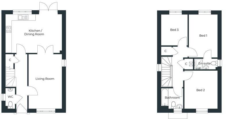 Plot 24, The Strumpshaw, Saxon Fields, Woodton floorplan