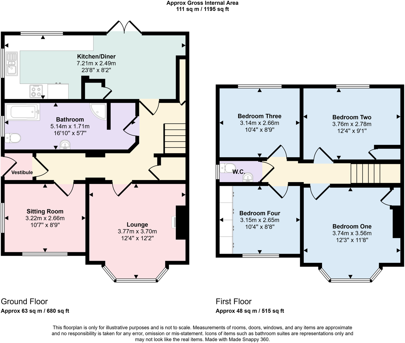 39 Weaver Avenue, Rhyl, Denbighshire LL18 4HN floorplan