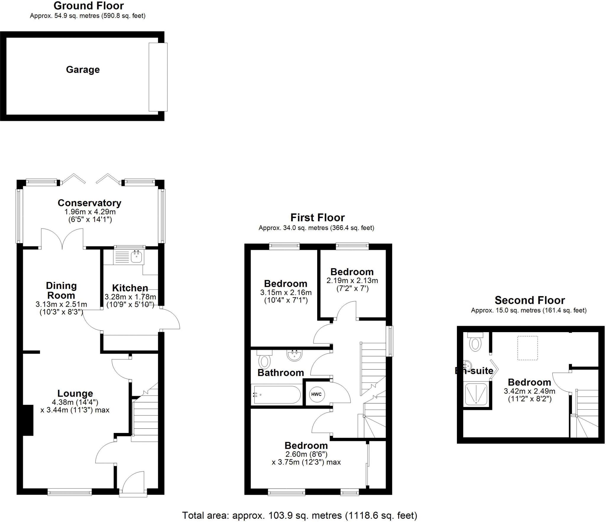 12 Nelson Court, Shifnal. TF11 8TT floorplan