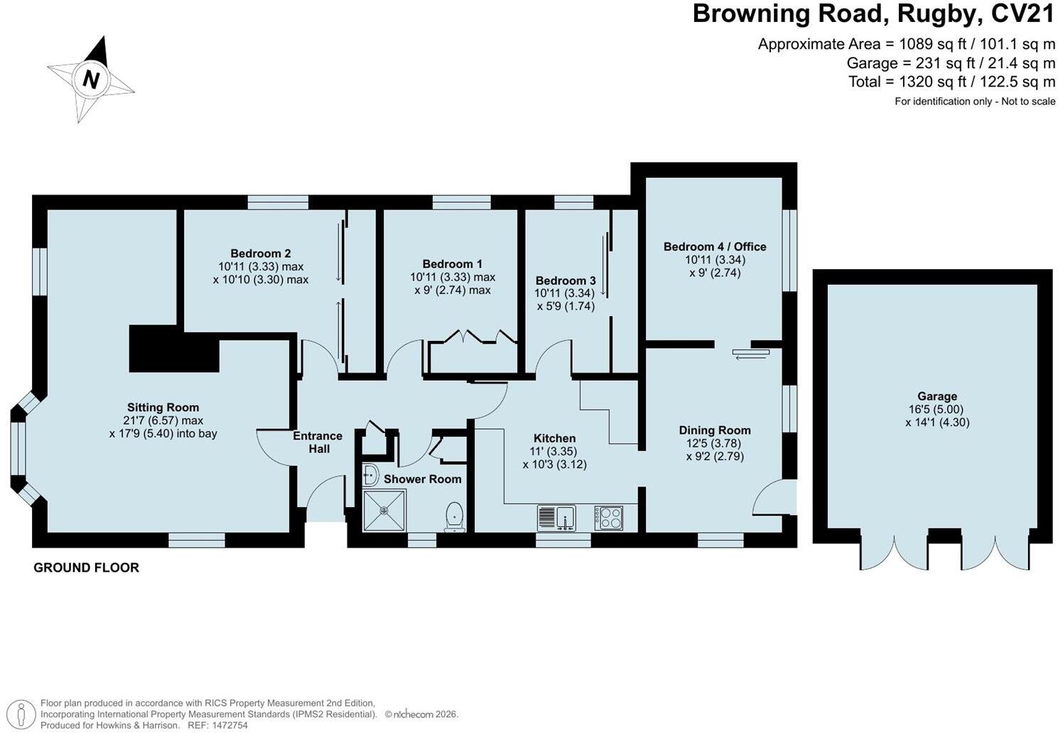 Browning Road, Rugby, CV21 floorplan