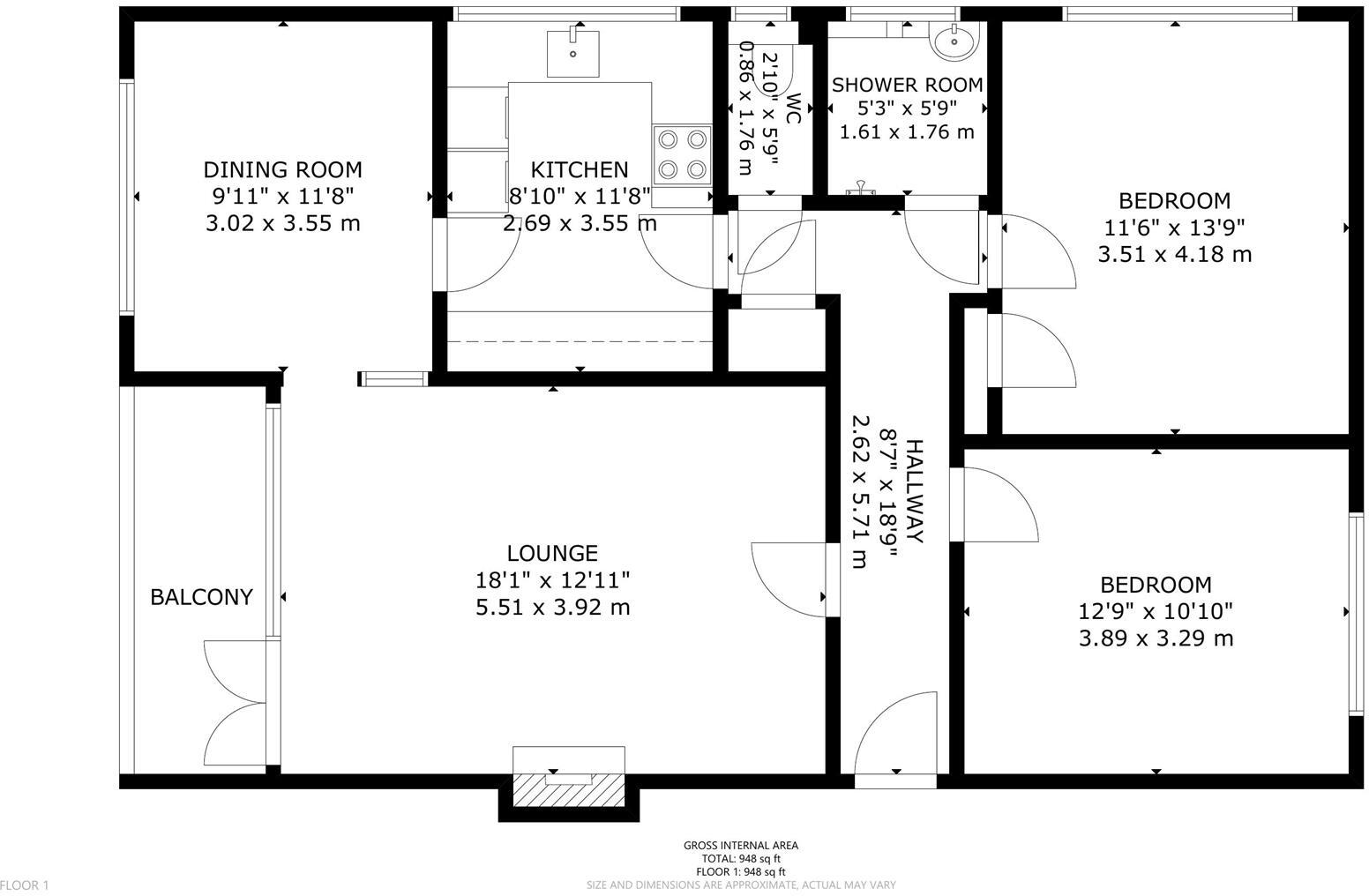 Oakleaf Drive, Polegate floorplan