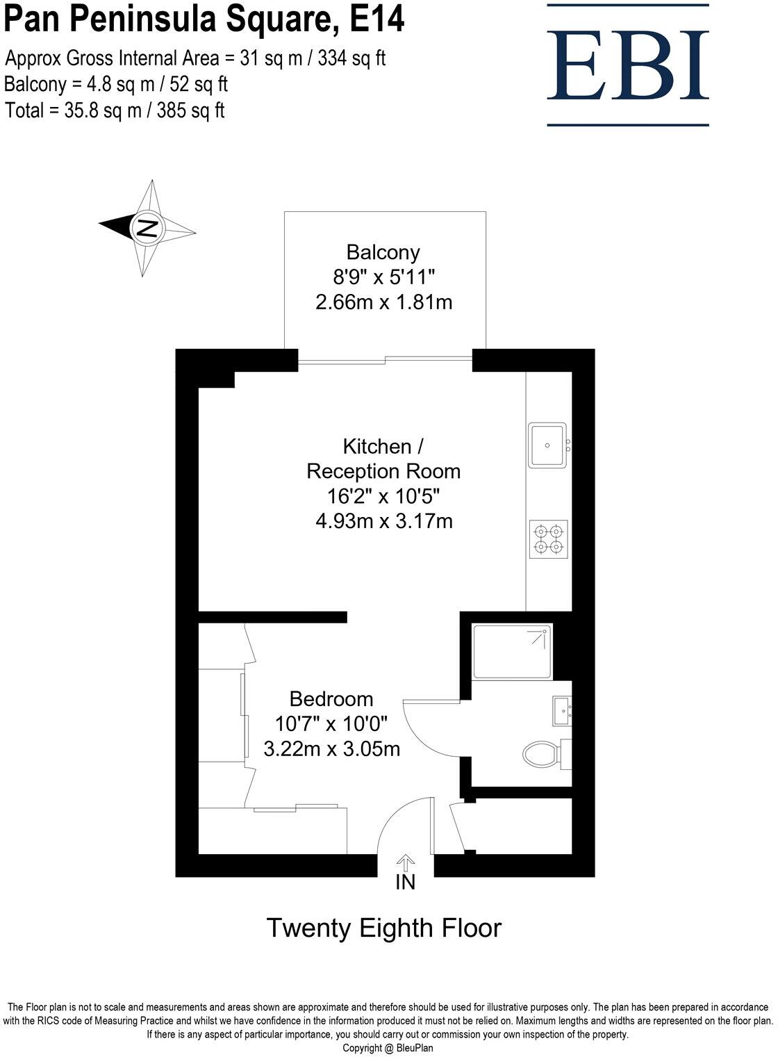 1 Pan Peninsula Square, Canary Wharf, London, E14 floorplan