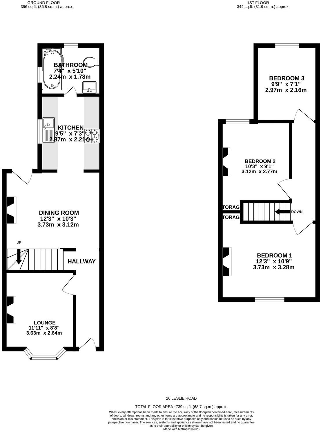 Leslie Road, Gillingham, ME7 floorplan