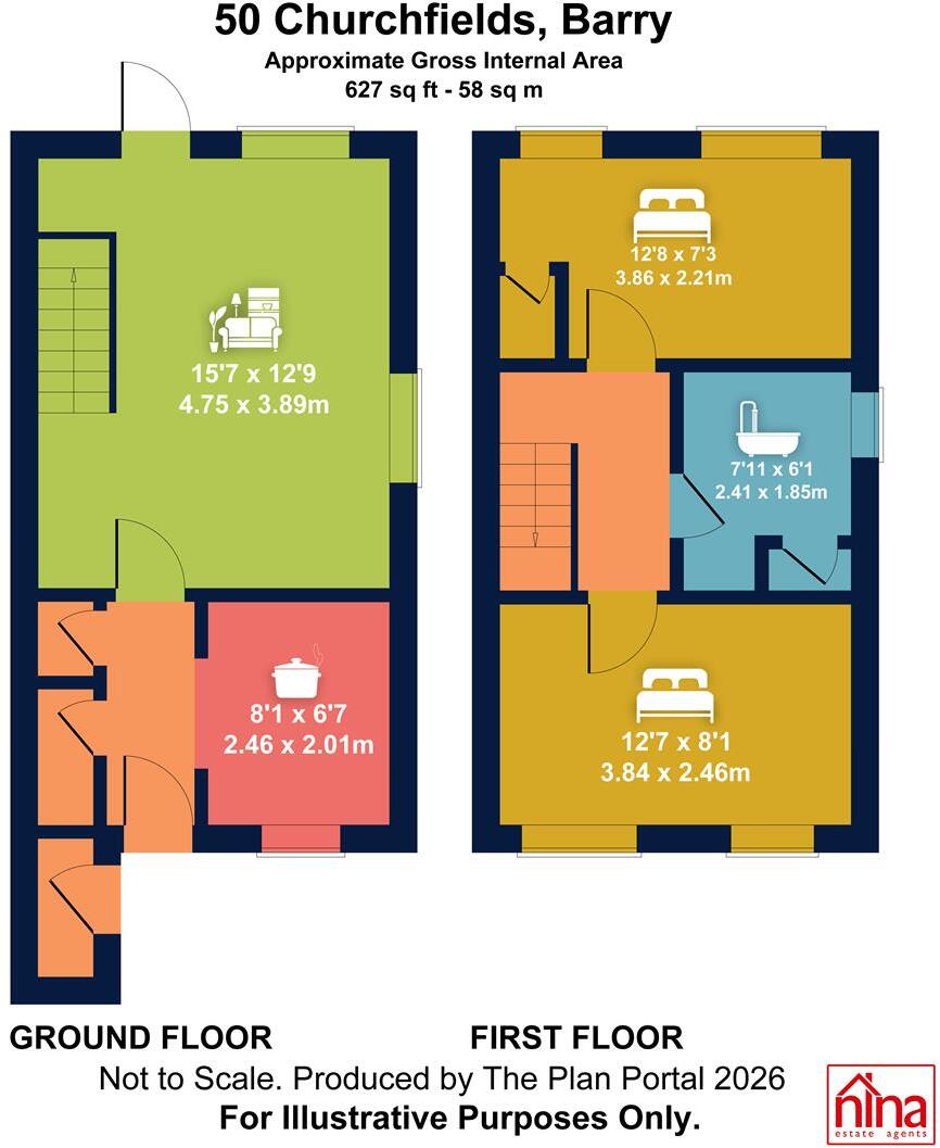 Churchfields, Barry floorplan
