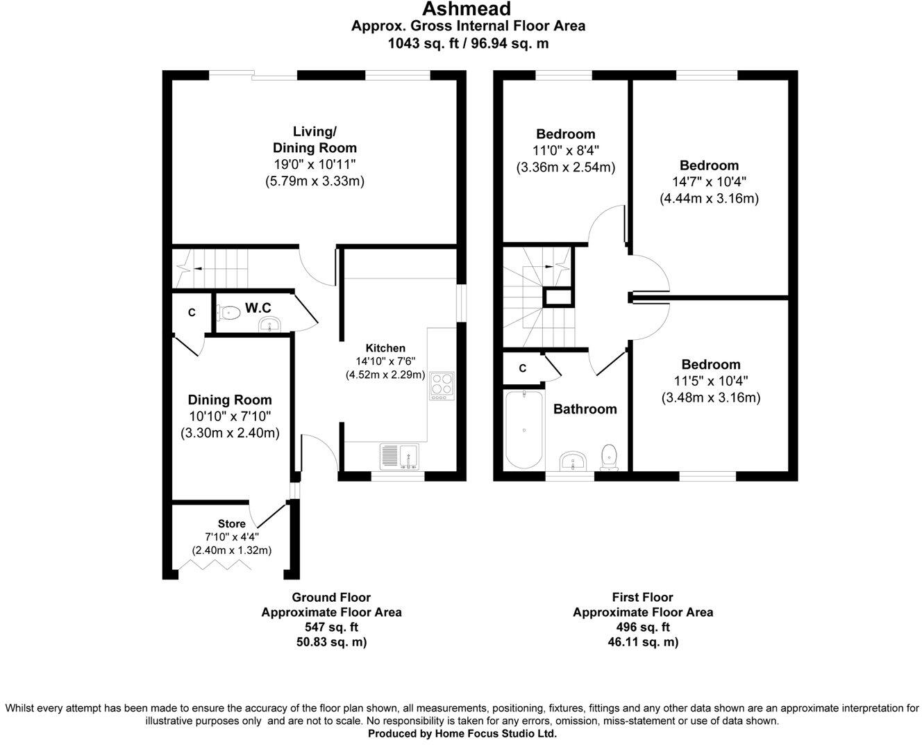 32, Ashmead, Bordon, GU35 0TL floorplan