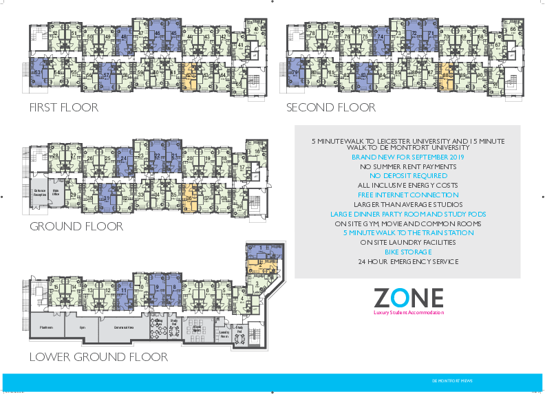 ZONE, 9 De Montfort Mews, Leicester, Leicestershire, LE1 floorplan