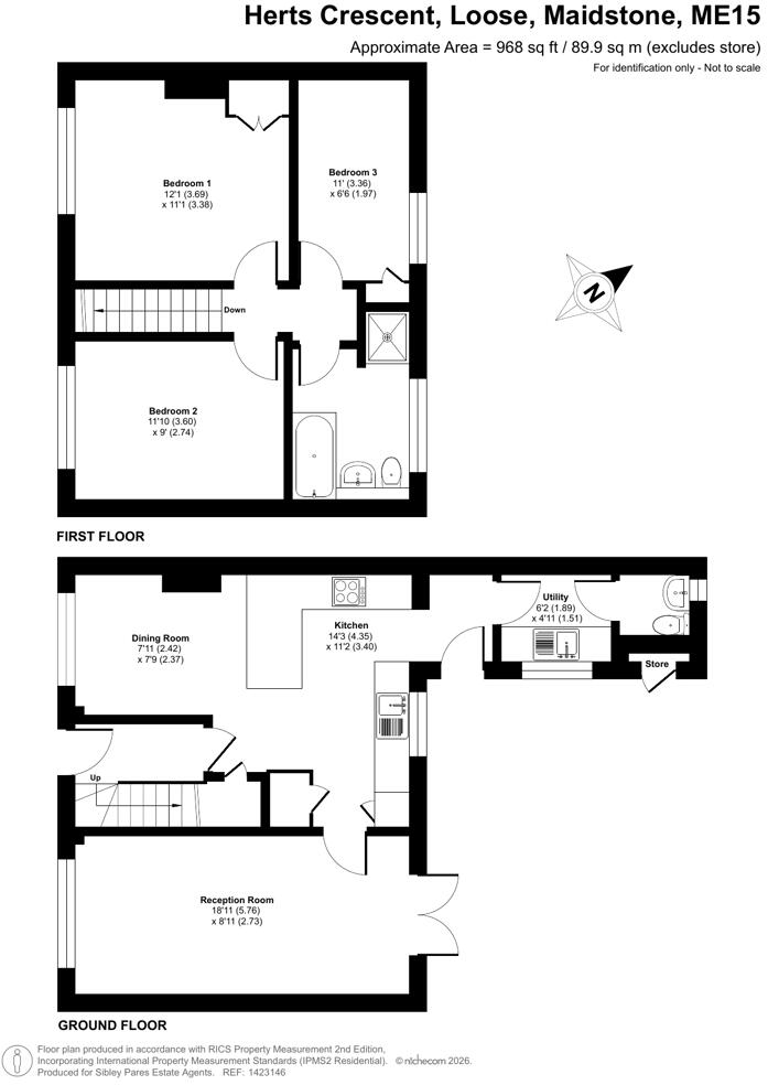 Herts Crescent, Loose, Maidstone, Kent, ME15 0AX floorplan