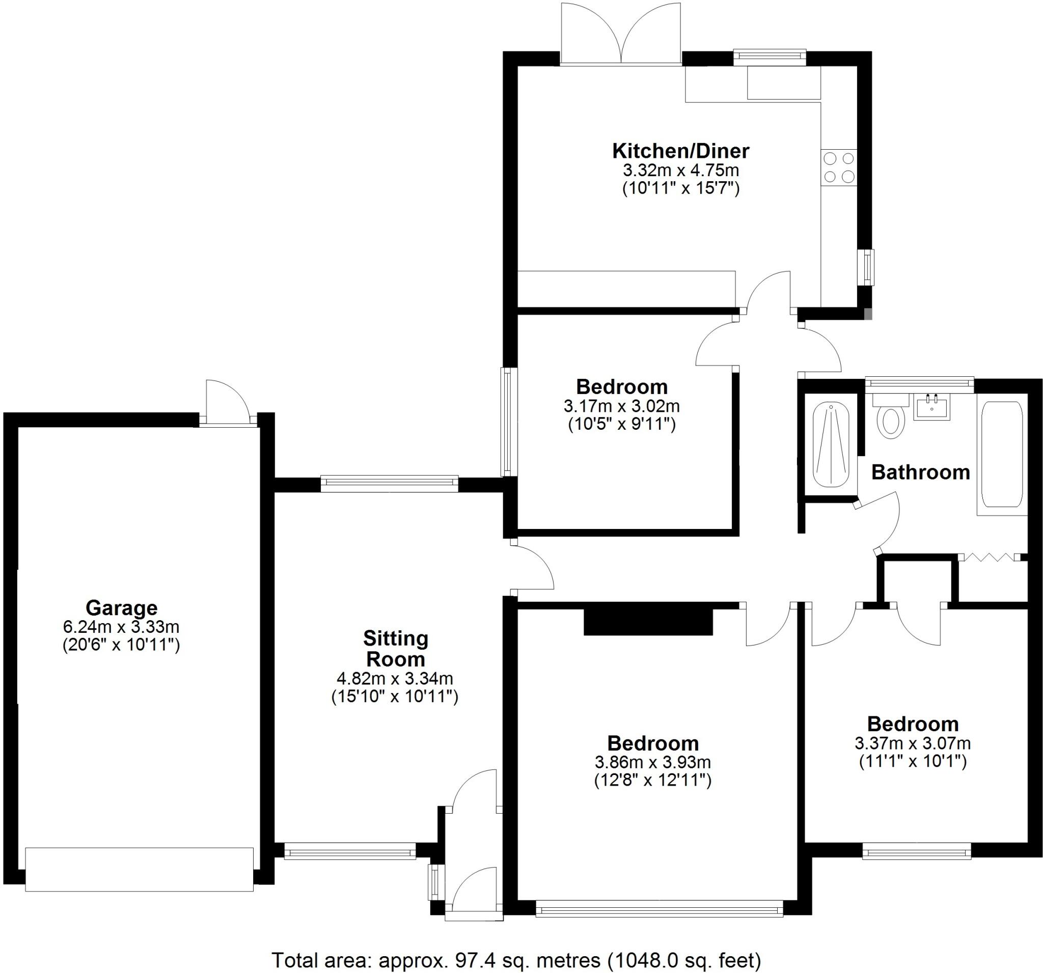The Chip, Loansdean, Morpeth, Northumberland, NE61 floorplan