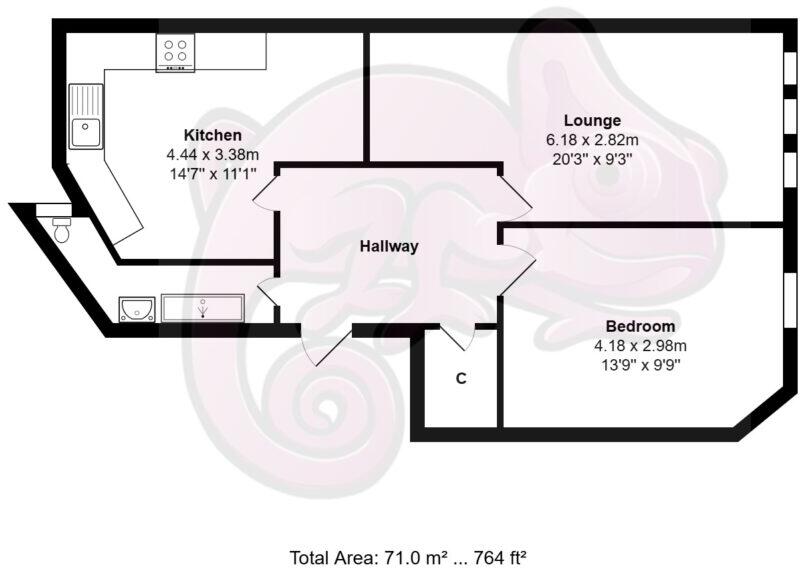 43 Apsley Street Flat 2/1 Glasgow G11 7SN floorplan
