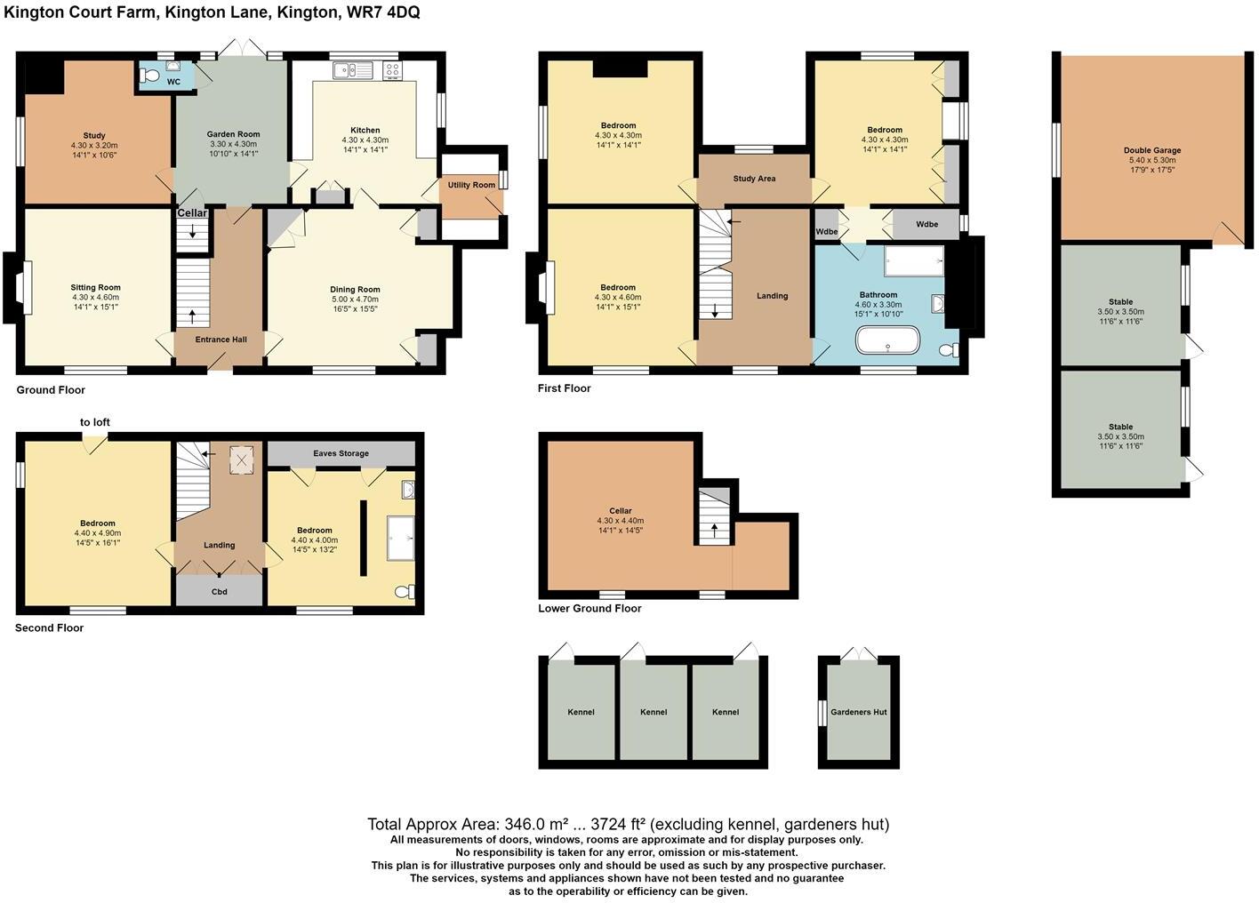 Kington Court Farm, Kington, Flyford Flavell, Worcestershire, WR7 floorplan