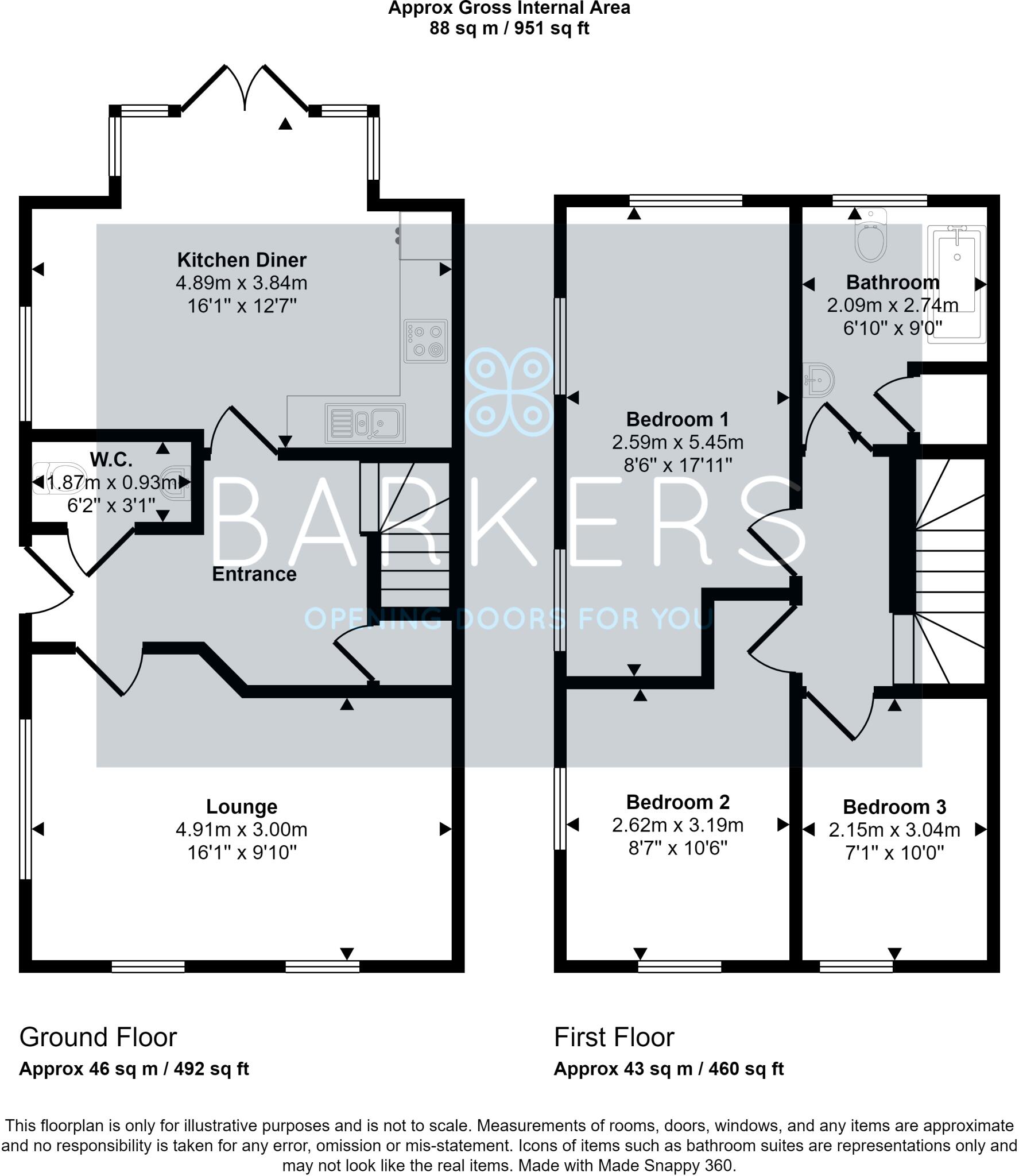White Lee Croft, Batley floorplan