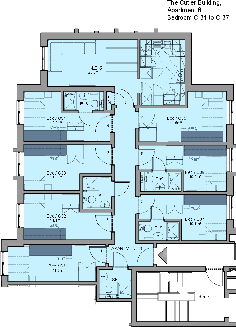 Albert Residencies, Curtler 6 floorplan