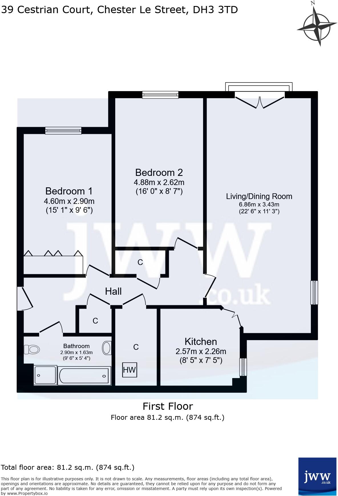 39, Cestrian Court, Chester le Street, Co Durham, DH3 floorplan