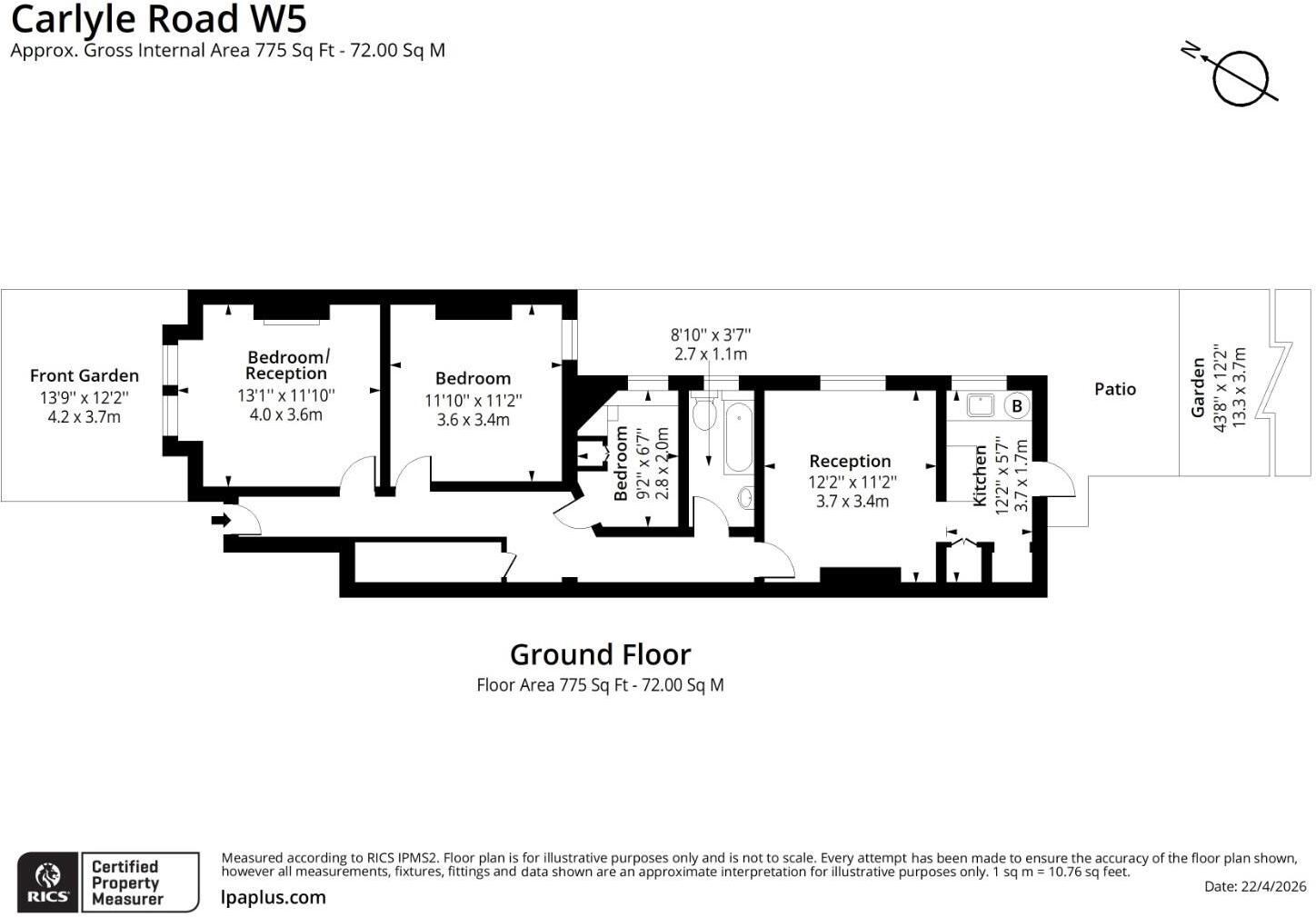 Carlyle Road, Ealing floorplan