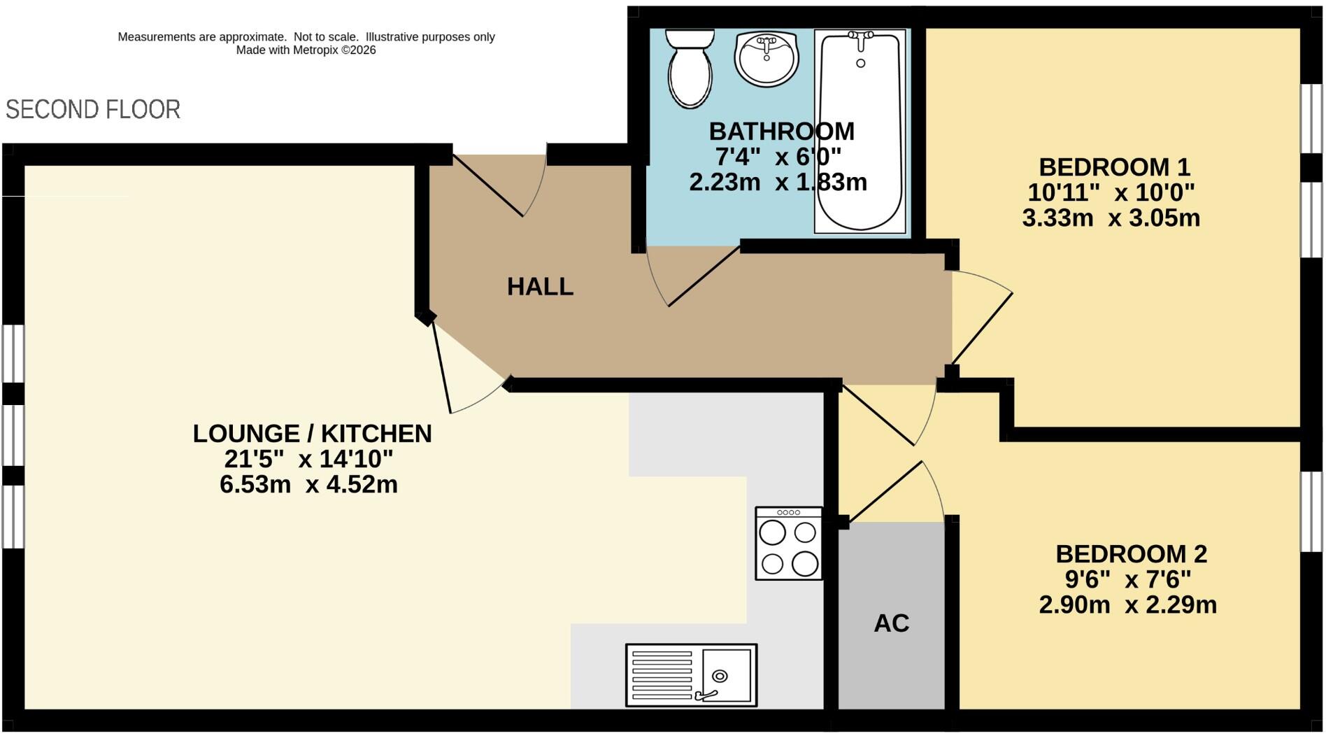 Flat 11, Kirkham House, Kirkham Road, Whitby, North Yorkshire, YO21 floorplan