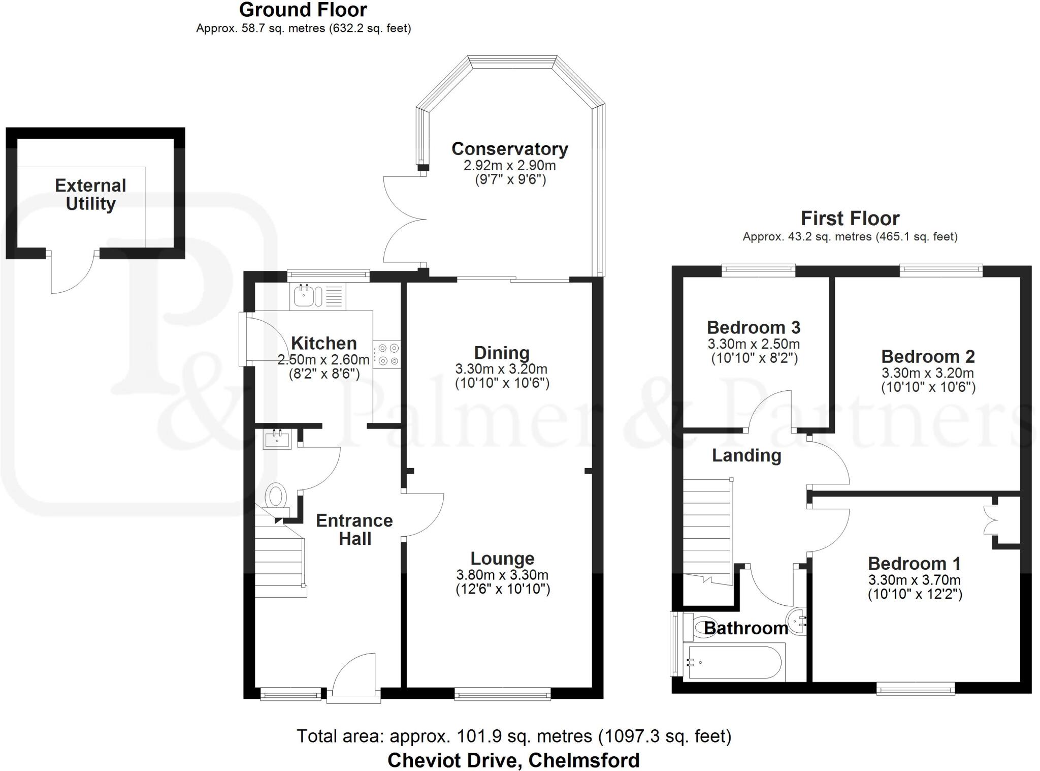 Cheviot Drive, Chelmsford, Essex, CM1 floorplan