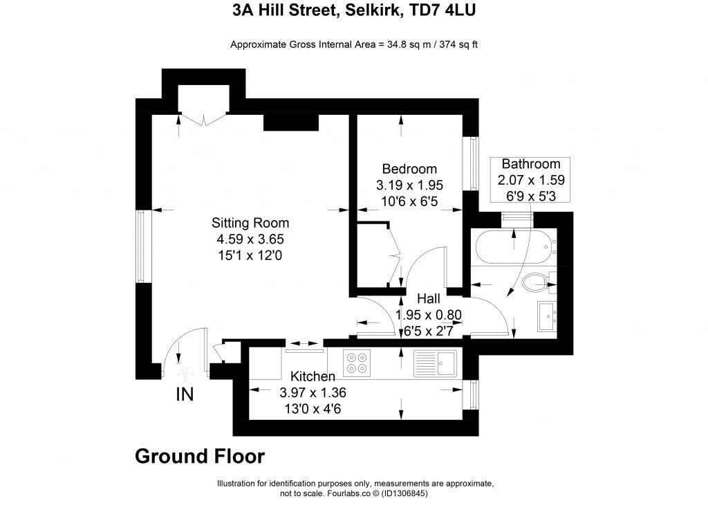 3a, Hill Street, Selkirk, TD7 4LU floorplan