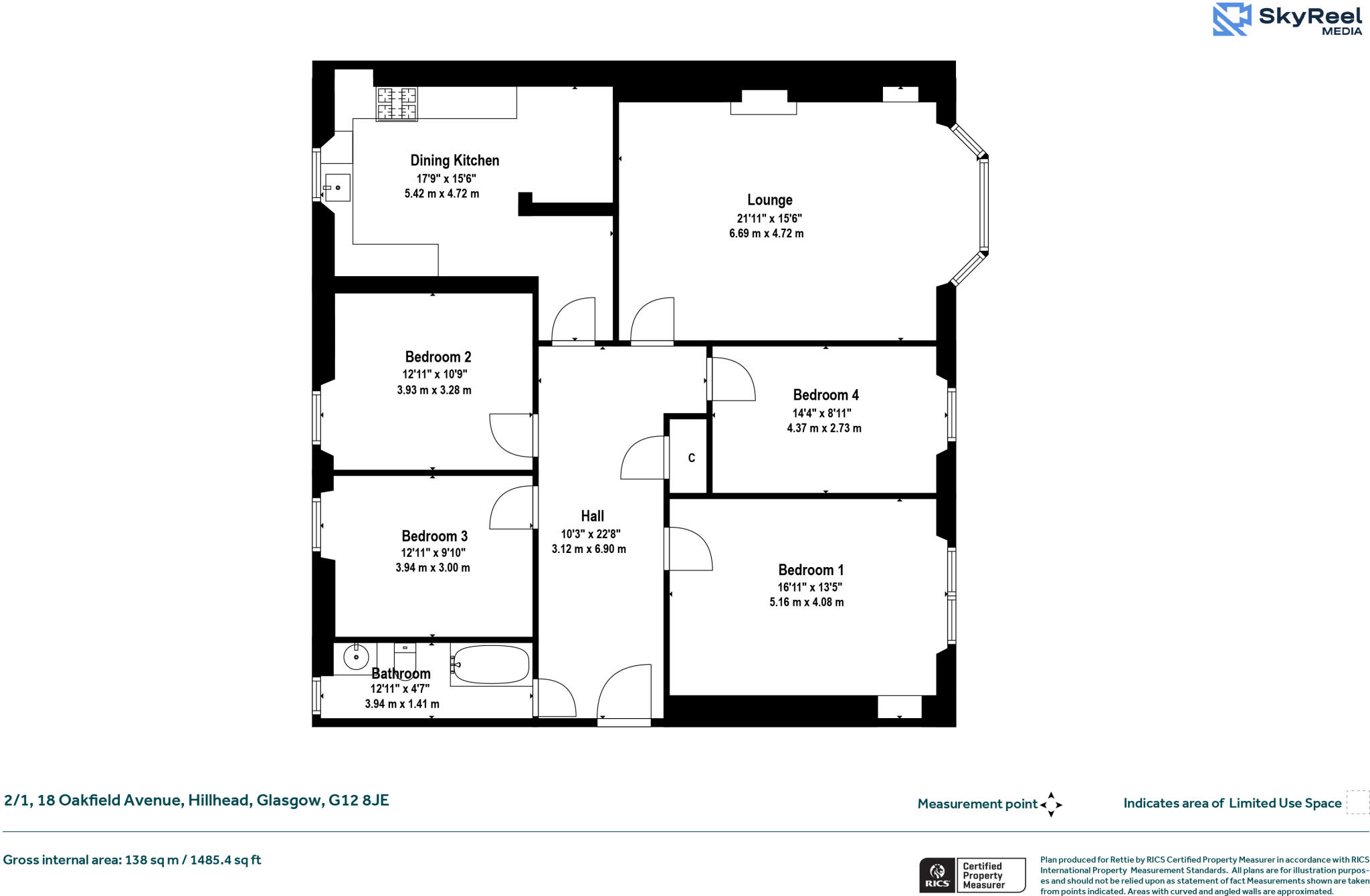 Oakfield Avenue, Hillhead, Glasgow floorplan