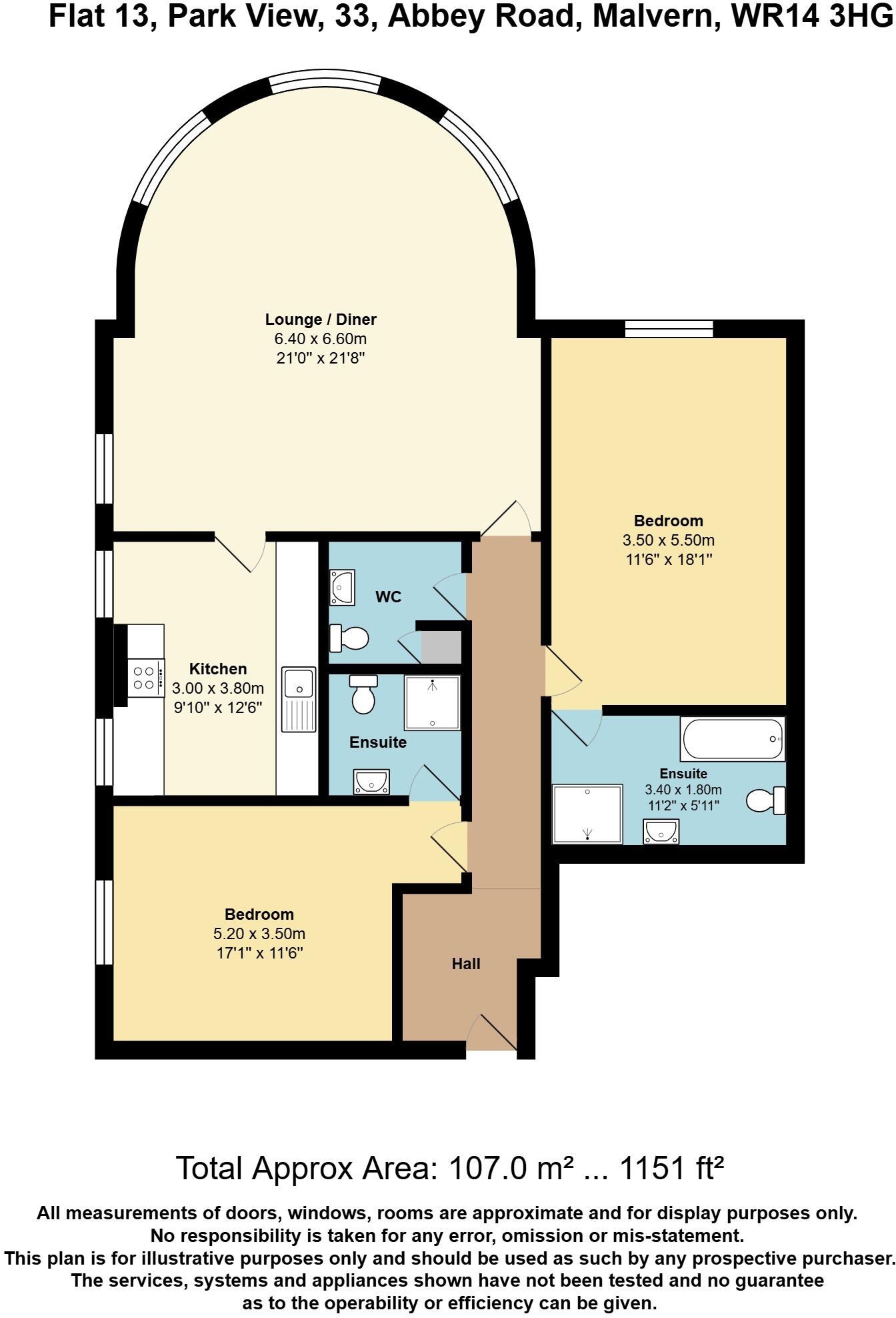 33, Abbey Road, Park View, Malvern, WR14 floorplan