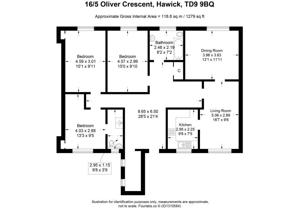 16/5 Oliver Crescent, Hawick, TD9 9BQ floorplan