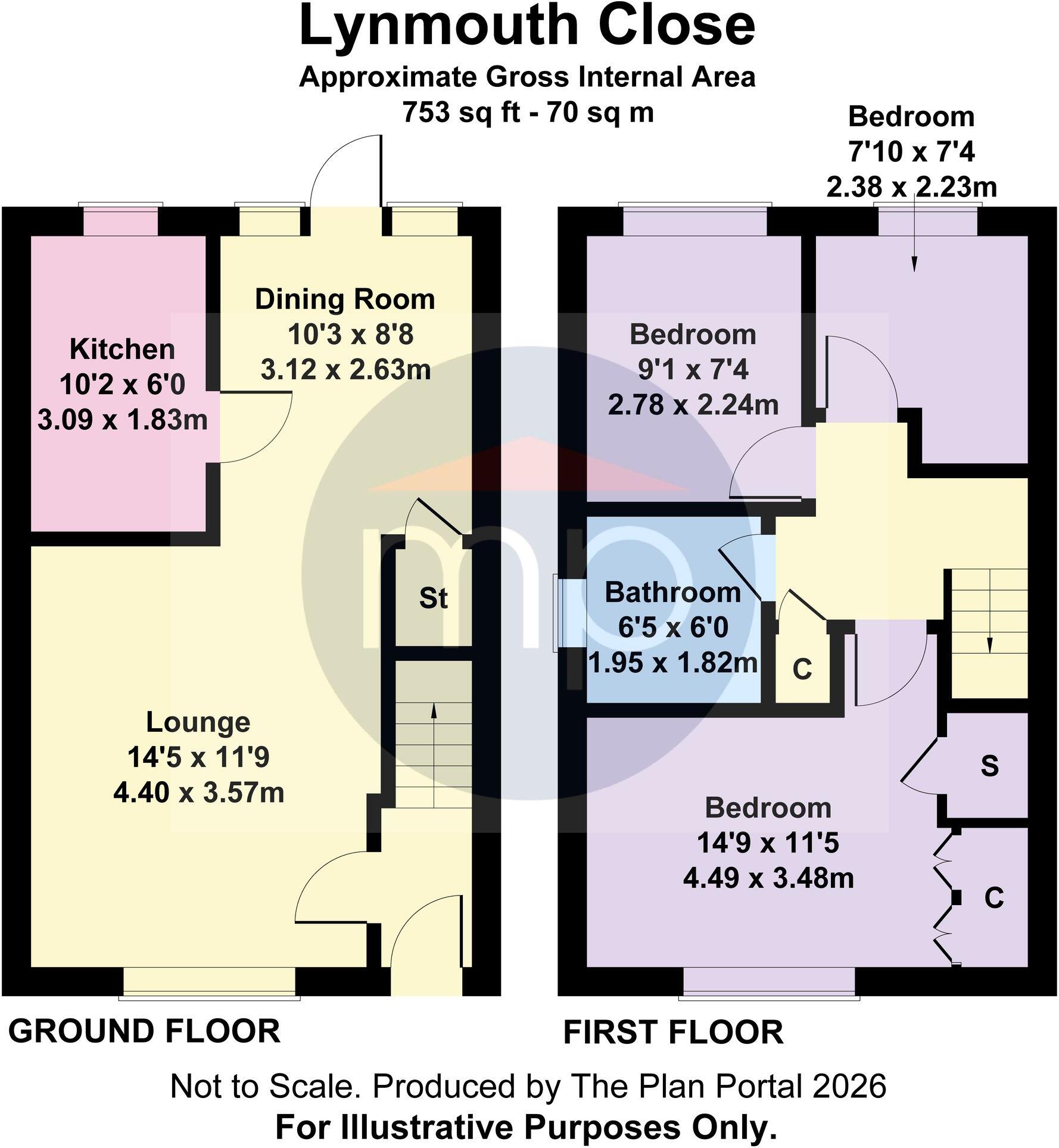 5, Lynmouth Close, Hemlington, TS8 floorplan