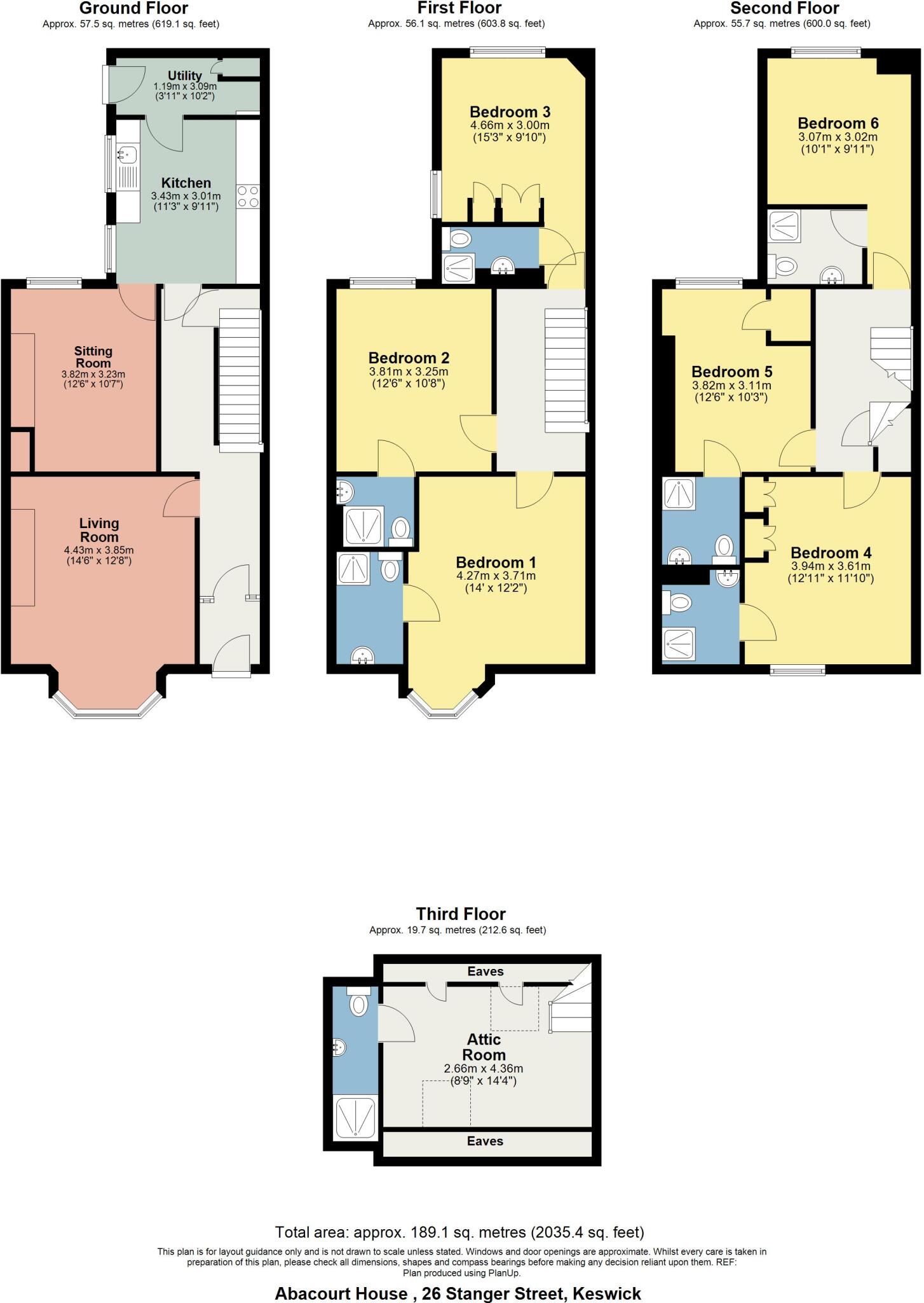 Abacourt House, 26 Stanger Street, Keswick, Cumbria, CA12 5JU floorplan